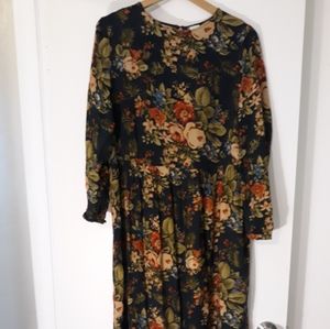 💲Long Sleeve, Floral Print Dress - H&M